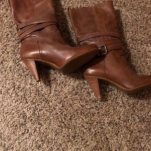 Mid calf heeled boots